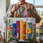 Artisanal Floral Library Tote Bag